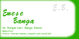 emese banga business card